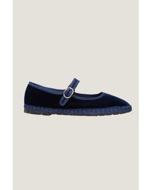 Flabelus Aspiga Sustainable Leather Mary Jane Ballet - Blue