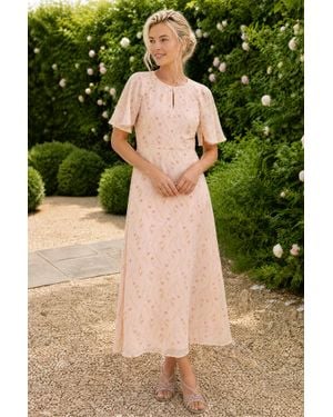 Aspiga Sustainable Rhs Cape Sleeved Dress Summer Holiday - Natural