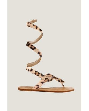 Aspiga Sustainable Ankle Tie Cobra Sandals Leather - Natural
