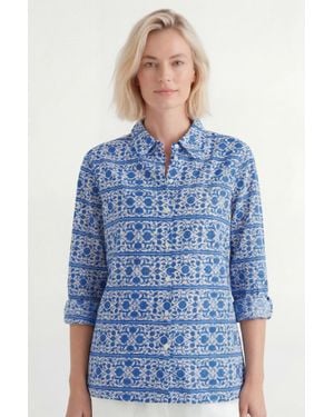 Aspiga Ethical Tiana Organic Cotton Shirt Classic Sustainable - Blue