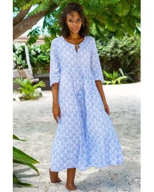 Aspiga Ladies Sustainable Thin Cotton Emma Dress - Blue