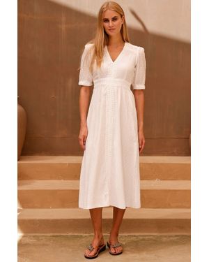 Aspiga Sustainable Iris Dobby Dress Summer Holiday 100% Organic Cotton - Brown