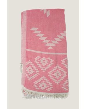 Aelia Anna Aspiga Ladies Sustainable Cotton Pestemal Greek Absorbent Beach Towel - Pink