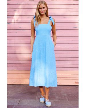 Aspiga Sustainable Tie Strap Dress Summer Holiday 100% Linen - Red