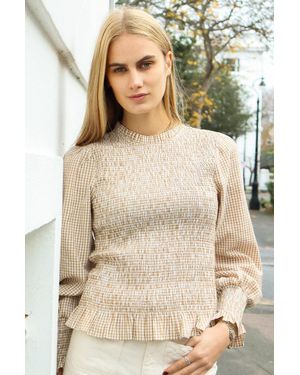 Aspiga Liyana Seercucker Smocked Top - Natural
