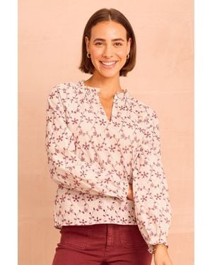 Aspiga Ladies Sustainable Lauren Blouse Floral Embroidered - Pink