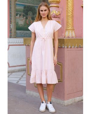 Aspiga Ladies Sustainable Organic Cotton Adiel Stripe Dress Summer Wedding Guest - Multicolor