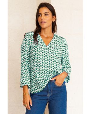 Aspiga Ethical Clea Blouse Viscose Printed Summer - Blue