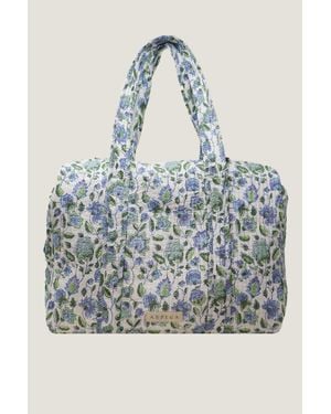 Aspiga Block Print Organic Cotton Weekend Bag - Blue