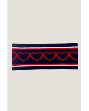 Aspiga Ladies Merino Wool Soft Heart Headband Winter Accessories - Blue