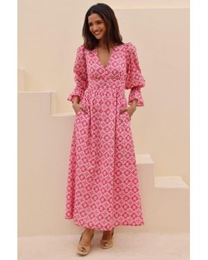 Aspiga Sustainable Chloe Thin Dress Summer Holiday 100% Cotton - Pink