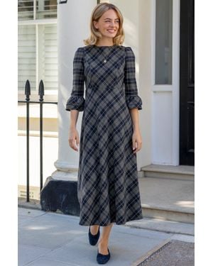Aspiga Sustainable Elizabeth Check Dress - Gray