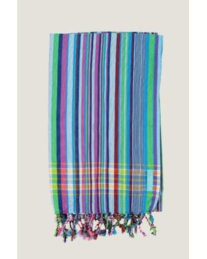 Aspiga Cotton Handmade Kenyan Kikoy Blanket - Blue