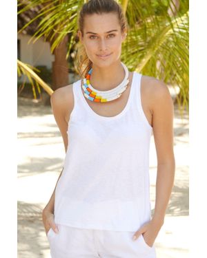 Aspiga Sustainable Organic Cotton Slub Vest Top Summer Holiday - Yellow