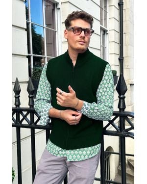 Aspiga Sustainable Knitted Merino Wool Gilet - Green