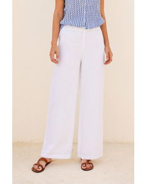 Aspiga Ladies Sustainable Anna Wide Leg Trousers Summer Holiday Elasticated Waistband - Pink