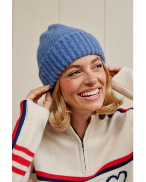 Robert Mackie Aspiga Rona Rib Knit Hat - Blue