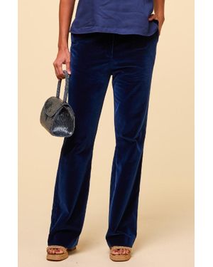 Aspiga Ladies Sustainable Cotton Velvet Boot Cut Trousers - Blue