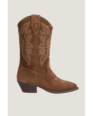 Alpe Aspiga Ladies Camilla Cowboy Boots Leather Suede 37-41 - Brown
