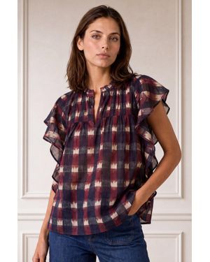 By-Bar Aspiga Sustainable Danee Ikat Blouse Summer Organic Cotton - Purple
