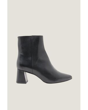 Dwrs Label Aspiga Ladies Ethical Lugano Boot Leather Block Heel Ankle - Black
