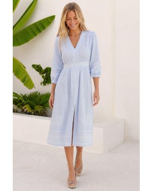 Aspiga Sustainable Jamila Embroidered Dress Summer Holiday - Yellow