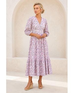 Aspiga Sustainable Jyoti Cotton Midi Dress - Pink