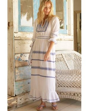 Aspiga Ladies Sustainable Freida Maxi Dress Cotton Summer Holiday - Natural