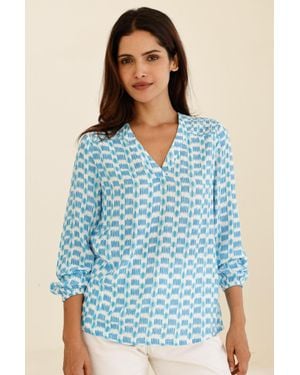 Aspiga Clea Viscose Crinkle Blouse - Blue