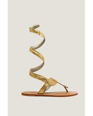 Aspiga Sustainable Ankle Tie Cobra Sandals Leather - Natural