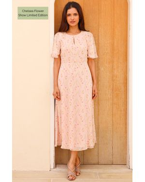 Aspiga Sustainable Rhs Cape Sleeved Dress Summer Holiday - Natural