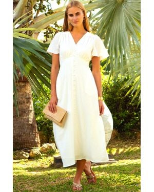 Aspiga Sustainable Tessa Cheesecloth Dress Summer Holiday 100% Organic Cotton - Yellow