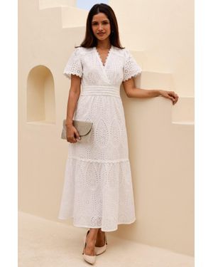 Aspiga Edie Cotton Broderie Dress (Petite) - Natural