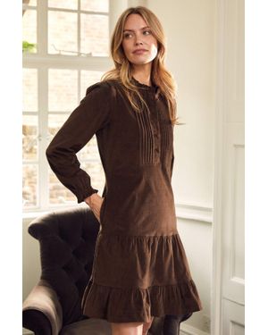 Aspiga Ladies Sustainable Stema Mini Cotton Corduroy Mini Dress - Brown