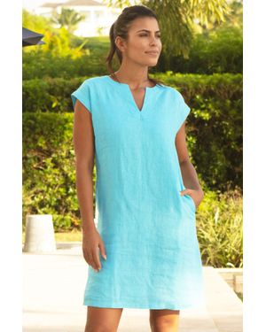 Aspiga Ladies Sustainable Dori Linen Mini Summer Dress - Yellow