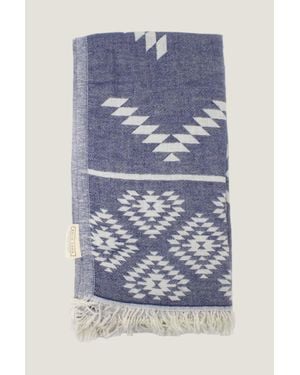 Aelia Anna Aspiga Ladies Sustainable Cotton Pestemal Greek Absorbent Beach Towel - Blue