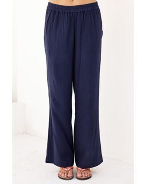 Aspiga Organic Cotton Cheesecloth Trouser - Blue