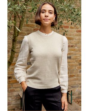 Aspiga Sustainable Crew Neck Rib Detail Tank Autumn Layers - Natural