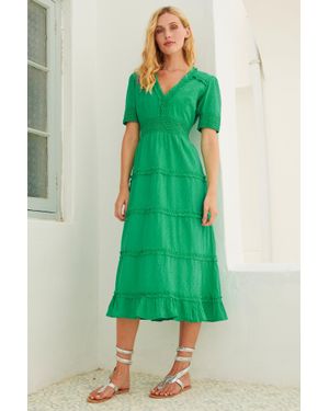 Aspiga Ladies Sustainable Organic Cotton Viola Dress - Green