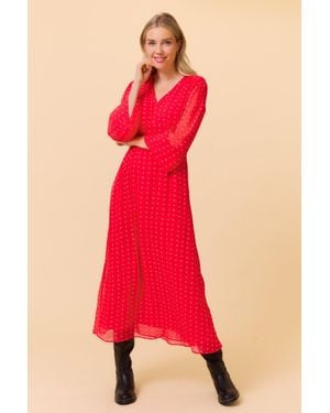 Aspiga Ladies Sustainable Evelyn Dress Viscose Polka Dot - Red