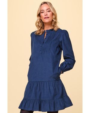 Aspiga Ladies Sustainable Stema Mini Corduroy Dress - Blue