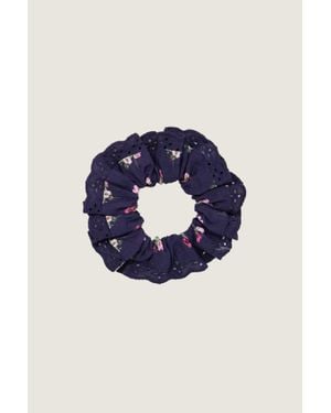 Aspiga Rhs Ethical Lace Trim Scrunchie Sustainable Hair Accessory Multi - Blue