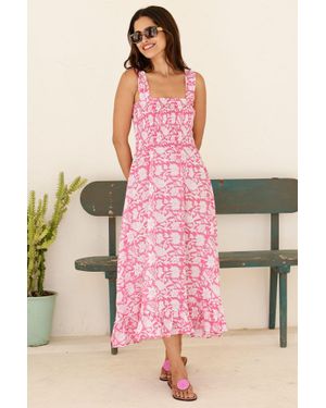 Aspiga Sustainable Rhianna Dress Summer Holiday 100% Organic Cotton - Pink