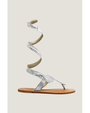Aspiga Sustainable Ankle Tie Cobra Sandals Leather - Natural