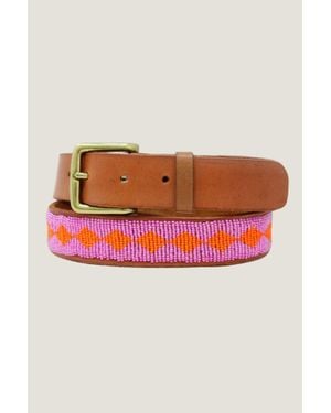 Aspiga Ladies Sustainable Kenyan Beaded Diamond Belt - Red