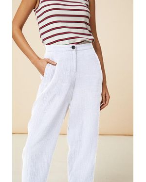 Aspiga Ladies Sustainable Libby Trousers Cheesecloth Cotton - White