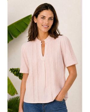 Aspiga Ethical Vienna Cotton Short Sleeve Blouse Casual - Pink