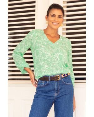 Aspiga Clea Viscose Crinkle Blouse - Green