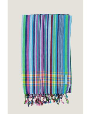 Aspiga Cotton Handmade Kenyan Kikoy Blanket - Blue