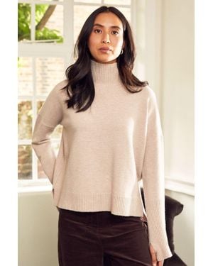 Aspiga Ladies Sustainable Oversized Funnel/Turtle Neck Merino Wool - Natural